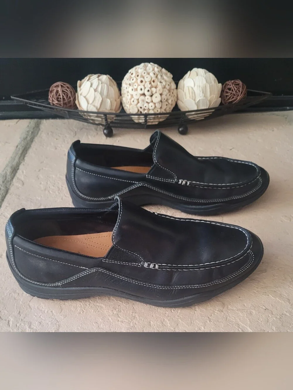 Size 8.5 M Cole Haan Tucker Venetian Black Leather Men Loafers